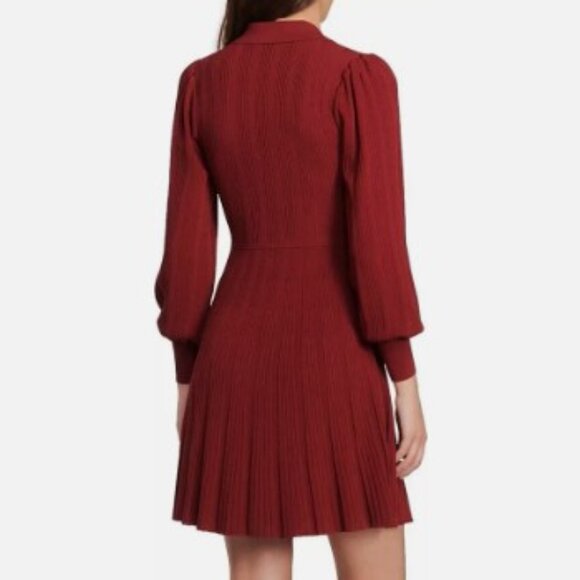 Sandro Burgundy Mini Dress - Picture 5 of 16